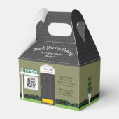 不動産仲介業者オープンハウス木製サイングレーハウスギフトボックス フェイバーボックス (裏面サイド)