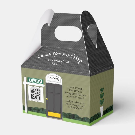 不動産仲介業者オープンハウス木製サイングレーハウスギフトボックス フェイバーボックス (裏面サイド)