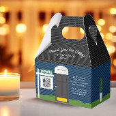 不動産仲介業者オープンハウス木製サインブルーハウスギフトボックス フェイバーボックス