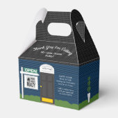 不動産仲介業者オープンハウス木製サインブルーハウスギフトボックス フェイバーボックス (裏面サイド)