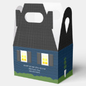 不動産仲介業者オープンハウス木製サインブルーハウスギフトボックス フェイバーボックス (オープン)