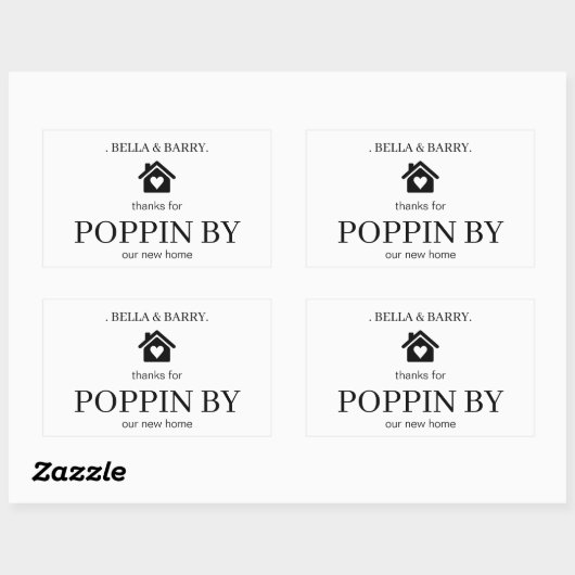 不動産仲介業者カスタムオープンハウス引っ越し祝いパーティーパーティーの好意 長方形シール (シート)