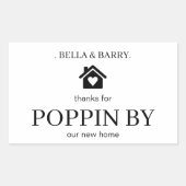 不動産仲介業者カスタムオープンハウス引っ越し祝いパーティーパーティーの好意 長方形シール (正面)