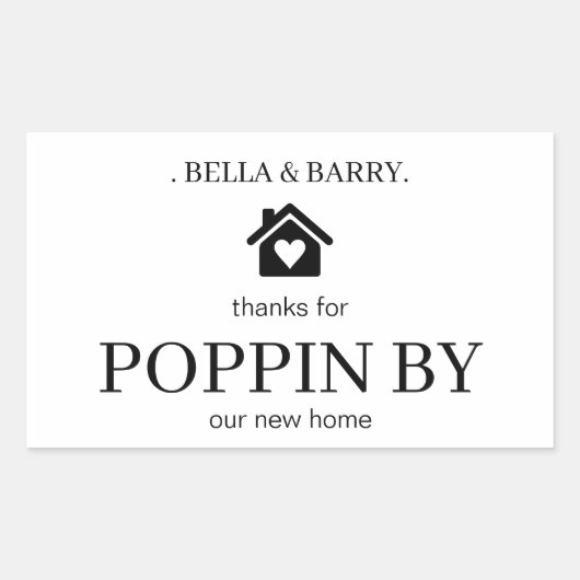 不動産仲介業者カスタムオープンハウス引っ越し祝いパーティーパーティーの好意 長方形シール (正面)