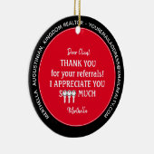 不動産仲介業者カスタムクライアントありがとうクリスマスメタルまたは セラミックオーナメント (右)