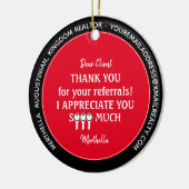 不動産仲介業者カスタムクライアントありがとうクリスマスメタルまたは セラミックオーナメント (左)