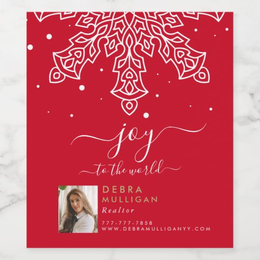 不動産仲介業者クリスマスギフトワインラベル ワインラベル (シングルラベル)