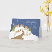 不動産仲介業者クリスマスコージーハウスin雪 カード (黄色い花)