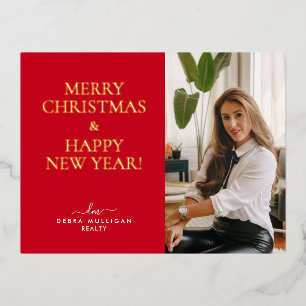 不動産仲介業者クリスマスホリデーズハガキ – ゴールドフォイル 箔シーズンポストカード