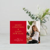 不動産仲介業者クリスマスホリデーズハガキ – ゴールドフォイル 箔シーズンポストカード (立ち正面)