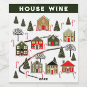 不動産仲介業者クリスマス ワインラベル (シングルラベル)