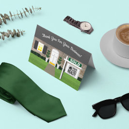 不動産仲介業者グレーブリックハウスセールドサインサンキューカード サンキューカード