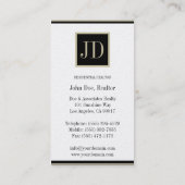 不動産仲介業者ゴールデンブラック/タンスクエアモノグラムプラーク 名刺 (裏面)