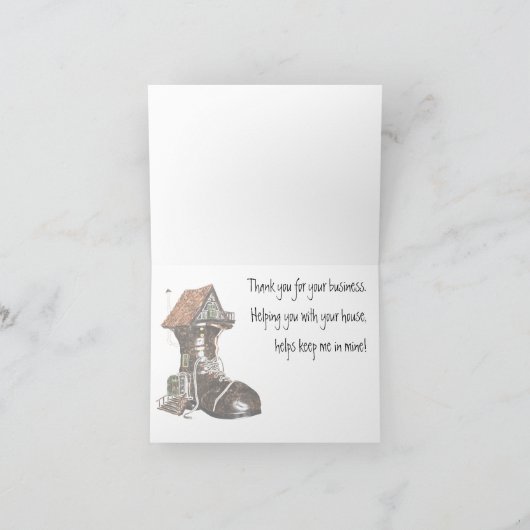 不動産仲介業者サンキューカード又は抵当権設定者 サンキューカード (内部)