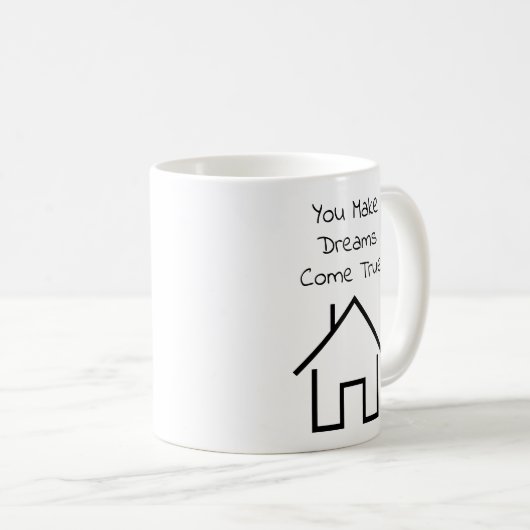 不動産仲介業者サンキューギフトパーソナライズされた コーヒーマグカップ (正面右)