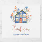 不動産仲介業者サンキュークライアント | ハウスお祝い スパークリングワインラベル (シングルラベル)