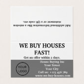 不動産仲介業者シンプルグレイホワイト私たちホー買ズ折畳み 名刺 (外部フラット)