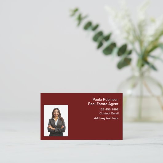 不動産仲介業者シンプルフォト名刺デザイン 名刺 (スタンド正面)