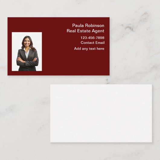 不動産仲介業者シンプルフォト名刺デザイン 名刺 (正面/裏面)