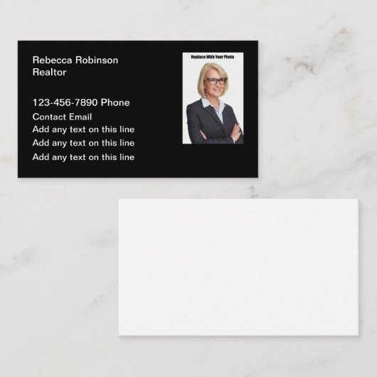 不動産仲介業者シンプルフォト名刺 名刺 (正面/裏面)