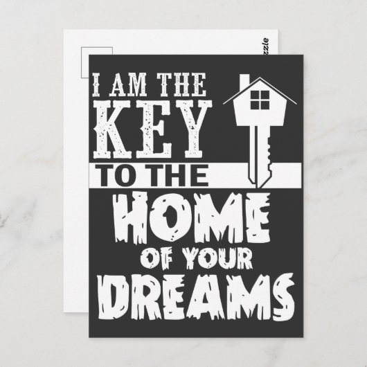 不動産仲介業者デザイン鍵トゥザホームオブユアドリーム ポストカード (正面/裏面)