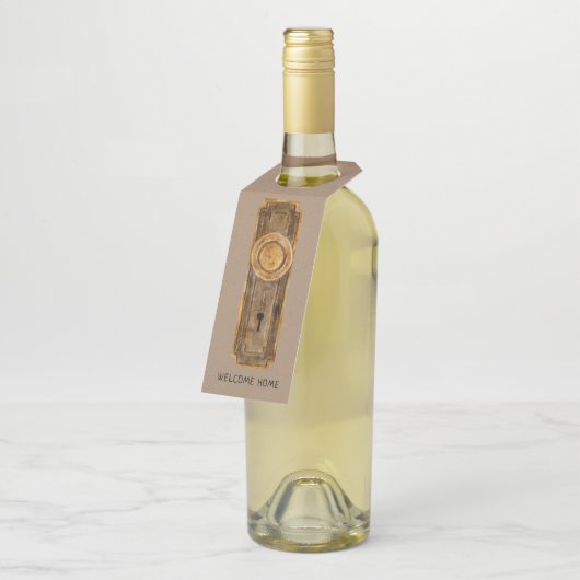 不動産仲介業者ニューホームオフィッシュ引っ越し祝いパーティー ボトルネックタグ (アングル)