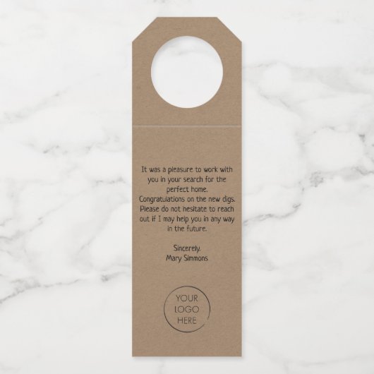 不動産仲介業者ニューホームオフィッシュ引っ越し祝いパーティー ボトルネックタグ (裏面)