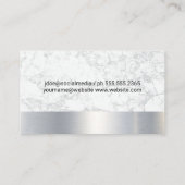 不動産仲介業者ハウスツリーアイコン |白大理石 |メタリック 名刺 (裏面)