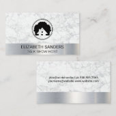 不動産仲介業者ハウスツリーアイコン |白大理石 |メタリック 名刺 (正面/裏面)