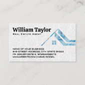 不動産仲介業者ハウスルーフロゴ |ダマスク 名刺 (正面)