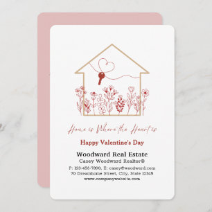 不動産仲介業者ハッピーバレンタインデー   ホームはハート カード