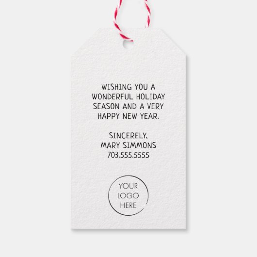 不動産仲介業者ハッピーホリデイズ,新年,クリスマス ギフトタグ (裏面)