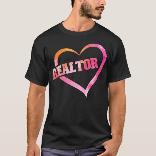 不動産仲介業者ハート水彩 Tシャツ (正面)