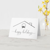 不動産仲介業者パーソナライズされたハッピーホリデーズクリスマスカード カード (黄色い花)