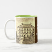 不動産仲介業者ビジネスプロモーションセピアスケッチホーム ツートーンマグカップ (左)