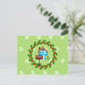 不動産仲介業者フェスティバルクリスマスデザイン ポストカード (スタンド正面)