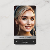 不動産仲介業者フォトEHOロゴブラックシルバーモダン 名刺 (正面)