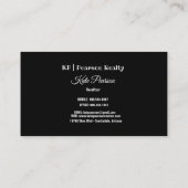 不動産仲介業者ブラックレッドホワイトテーマエテート 名刺 (裏面)