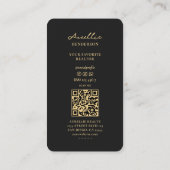 不動産仲介業者ブラック金ゴールド鍵モダンエレガントブローカー 名刺 (裏面)