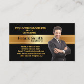 不動産仲介業者ブラック&金ゴールドテーマ鍵ハウス 名刺 (正面)