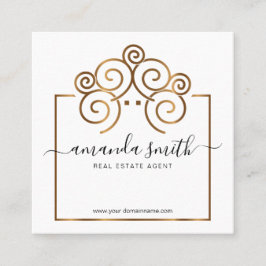 不動産仲介業者ブランディングとツリーハウスイン金ゴールド スクエア名刺