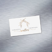 不動産仲介業者ブランディングとハウスイン金ゴールド マグネット名刺 (インサイチュ)