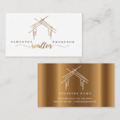 不動産仲介業者ブランディングと住宅金ゴールド名刺 名刺 (正面/裏面)