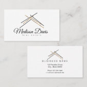 不動産仲介業者ブランディングの金ゴールド色の屋根 名刺 (正面/裏面)