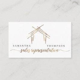 不動産仲介業者ブランディング付き住宅用金ゴールド名刺 名刺