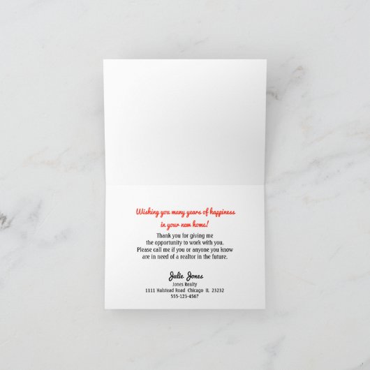 不動産仲介業者ブリックハウスサンキューカード サンキューカード (内部)