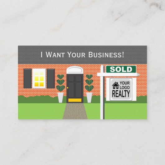 不動産仲介業者ブリックハウスセールドサイン 名刺 (裏面)