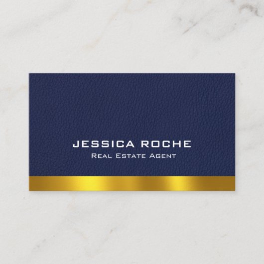 不動産仲介業者ブルー実在エステートエージェントモダンQRコード 名刺 (正面)