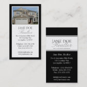 不動産仲介業者プラチナ写真の原稿のボーダー 名刺 (正面/裏面)