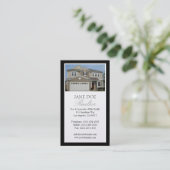 不動産仲介業者プラチナ写真の原稿のボーダー 名刺 (スタンド正面)